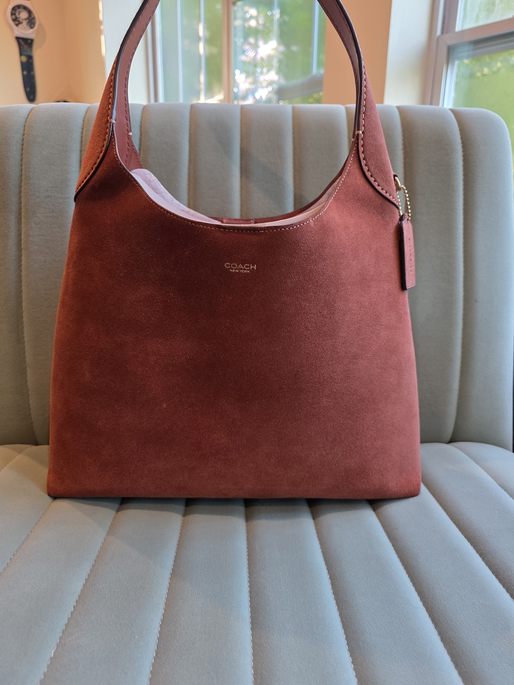 Coach Suede Hobo Bag in Dusty Rose